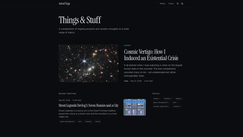 Homepage snapshot at launch