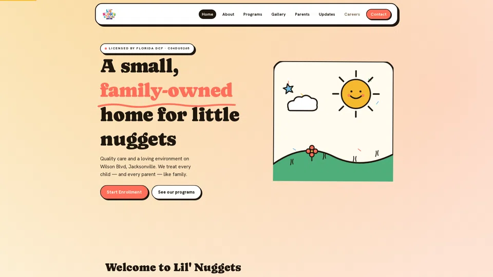 Homepage snapshot at launch