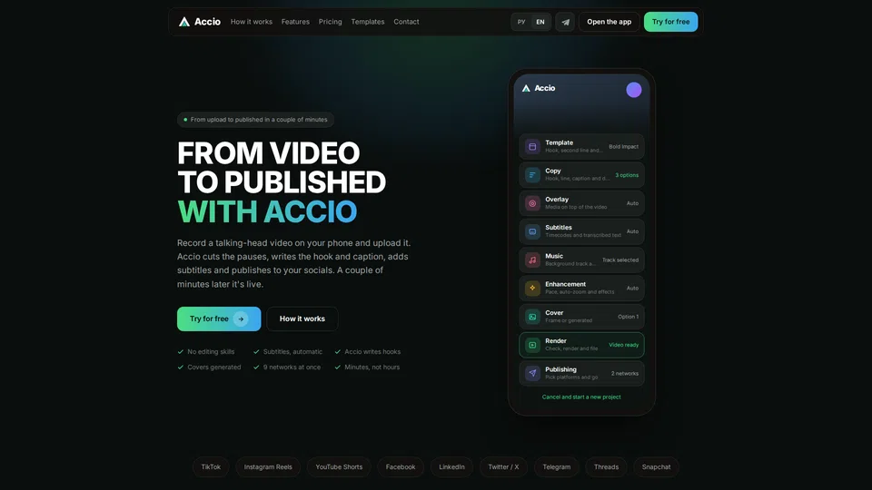 Homepage snapshot at launch