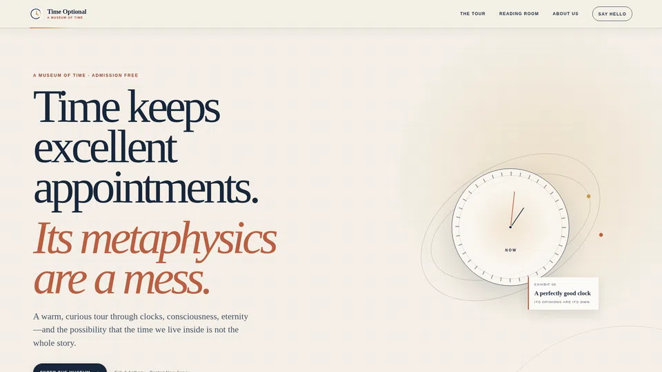 Homepage snapshot at launch