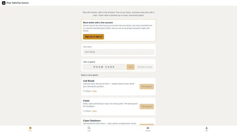 Homepage snapshot at launch