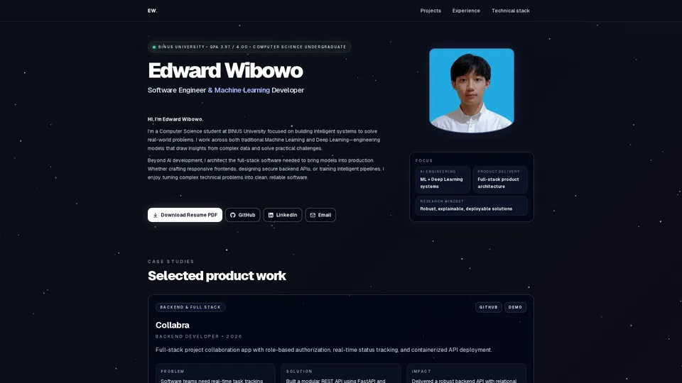 Homepage snapshot at launch