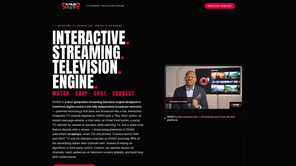 Homepage snapshot at launch