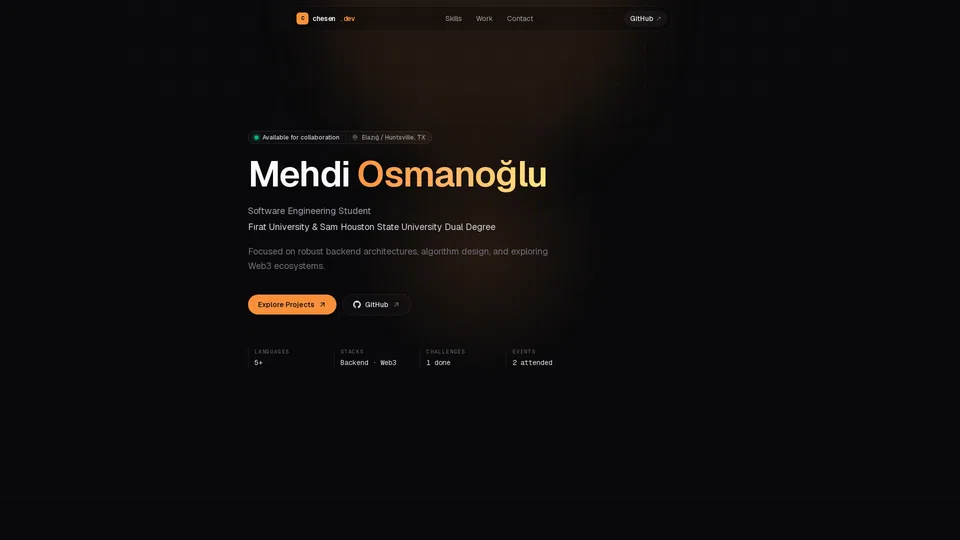 Homepage snapshot at launch