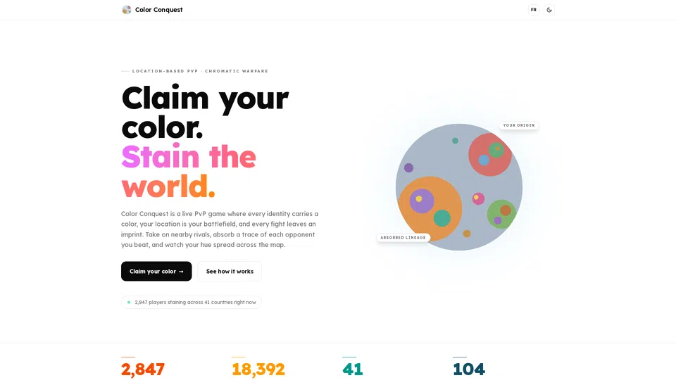 Homepage snapshot at launch