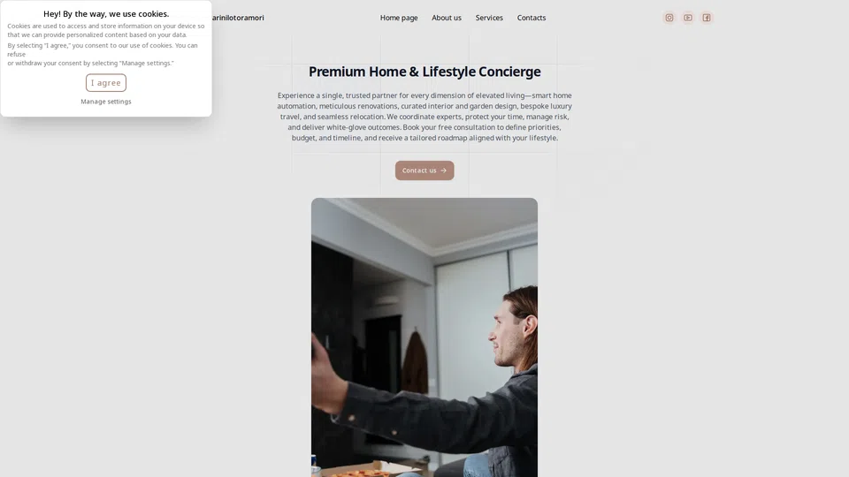 Homepage snapshot at launch