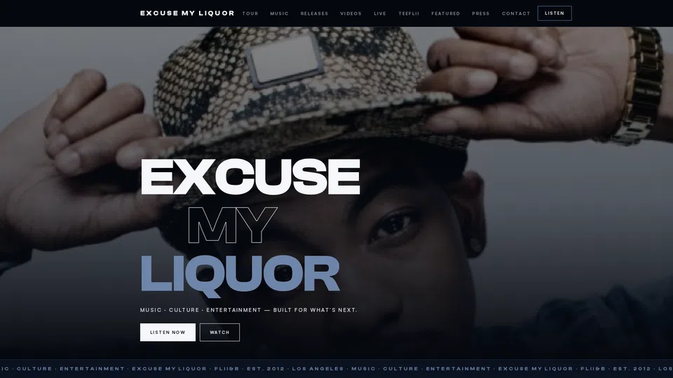 Homepage snapshot at launch