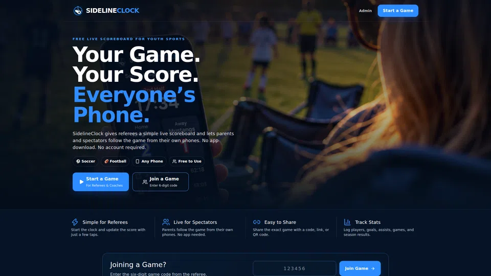 Homepage snapshot at launch