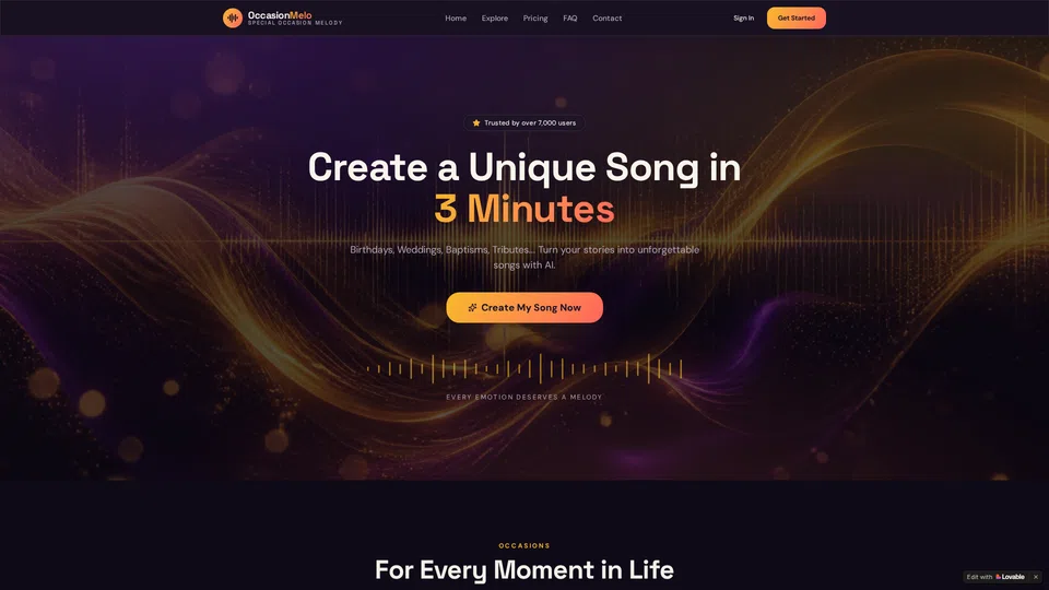 Homepage snapshot at launch