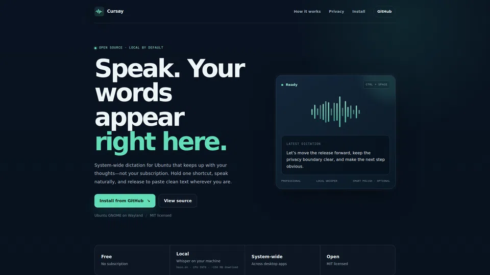 Homepage snapshot at launch