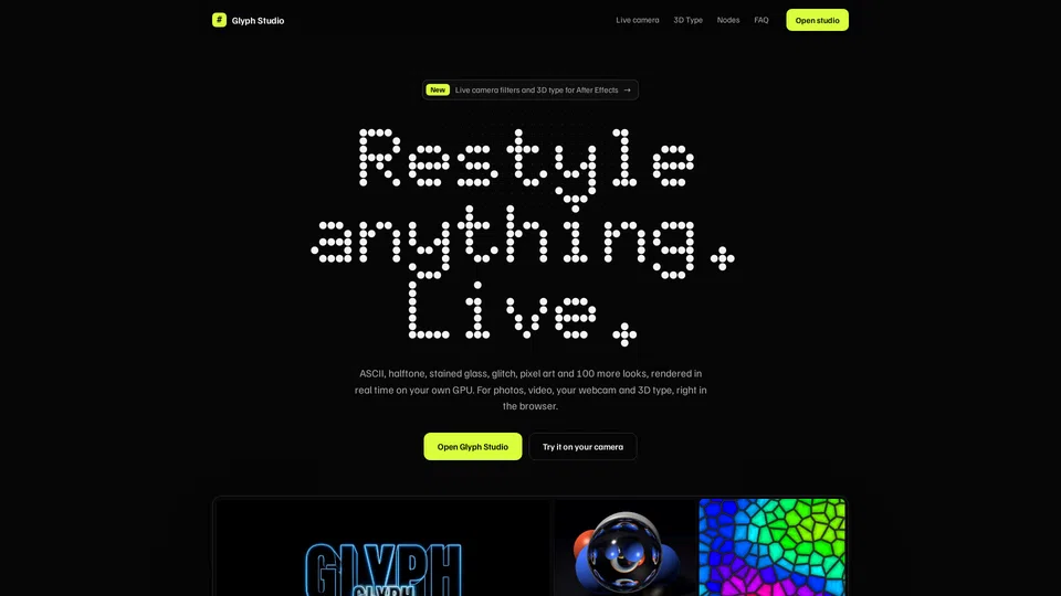 Homepage snapshot at launch