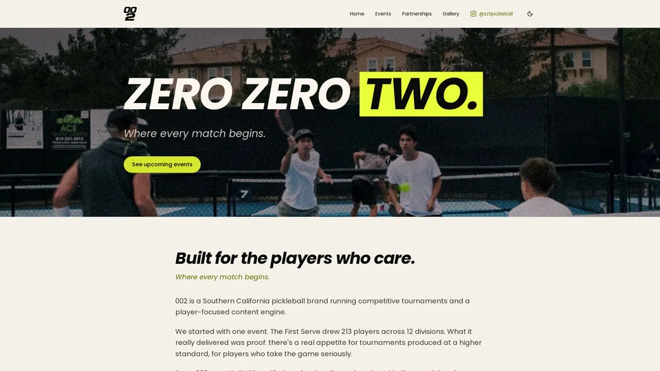 Homepage snapshot at launch
