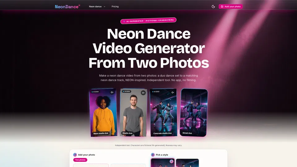 Homepage snapshot at launch