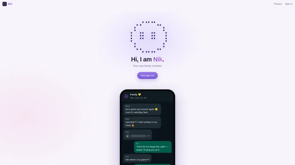 Homepage snapshot at launch