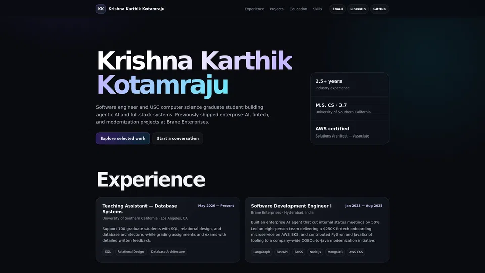 Homepage snapshot at launch