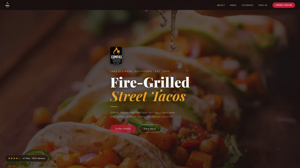 Homepage snapshot at launch