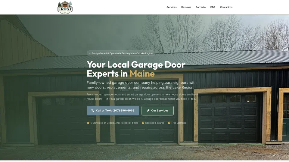 Homepage snapshot at launch