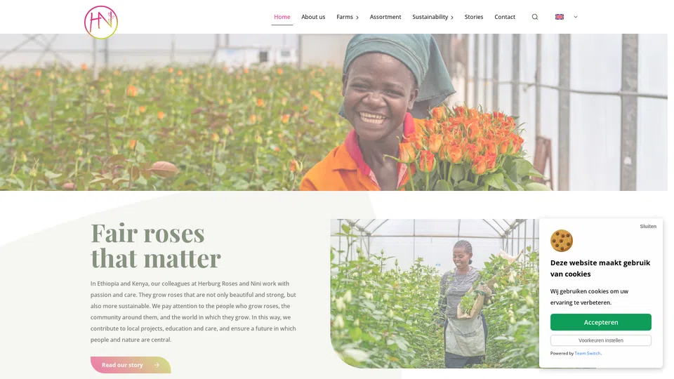 Homepage snapshot at launch