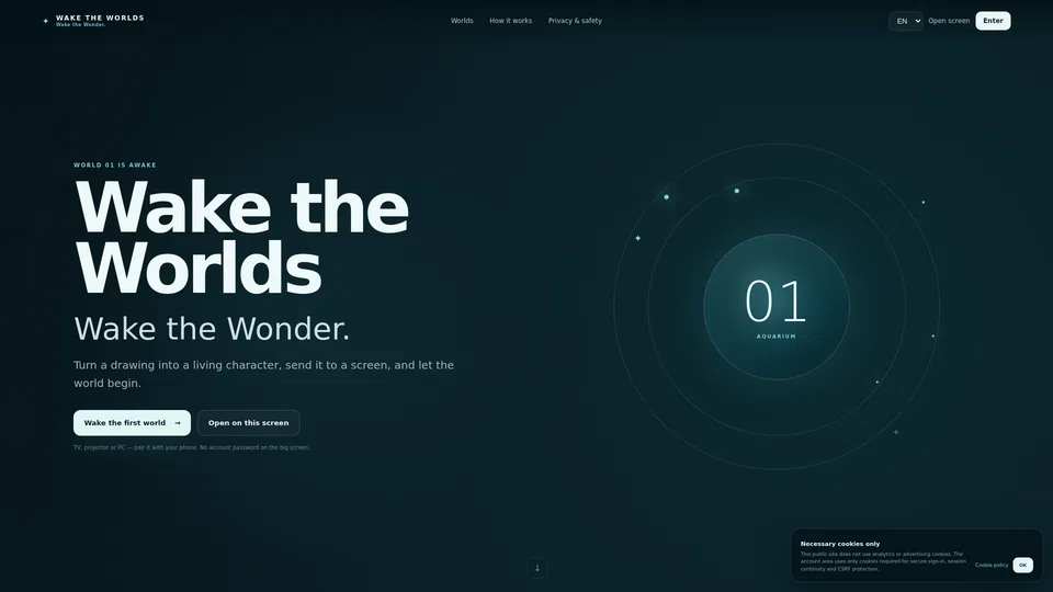 Homepage snapshot at launch