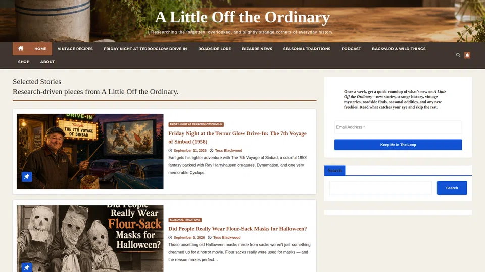 Homepage snapshot at launch