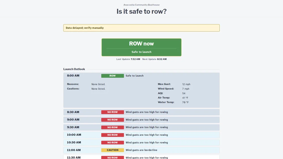 Homepage snapshot at launch
