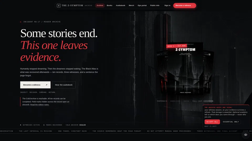 Homepage snapshot at launch