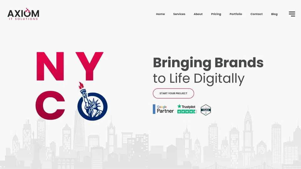 Homepage snapshot at launch