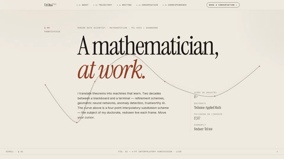 Homepage snapshot at launch