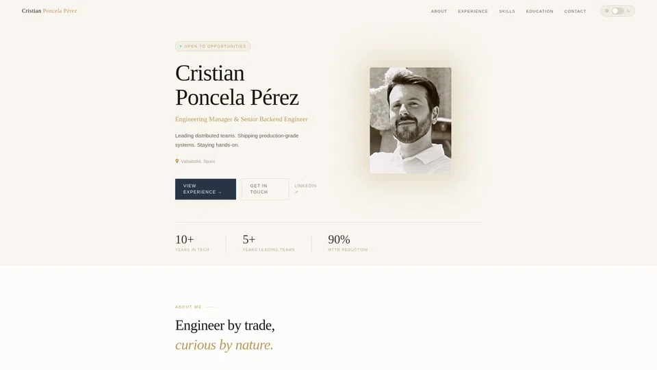 Homepage snapshot at launch