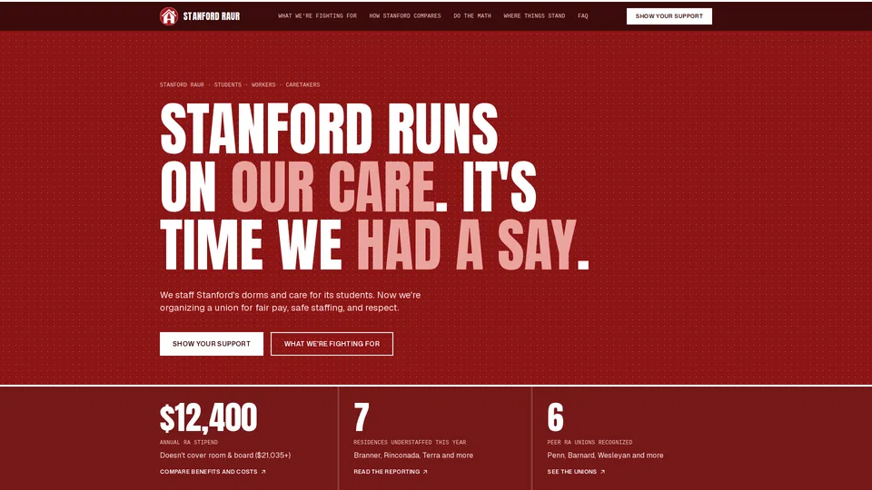 Homepage snapshot at launch