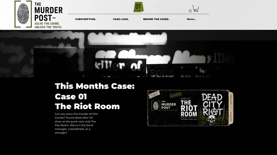 Homepage snapshot at launch