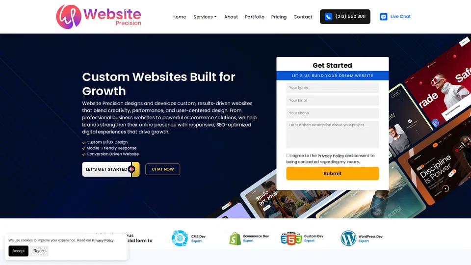 Homepage snapshot at launch