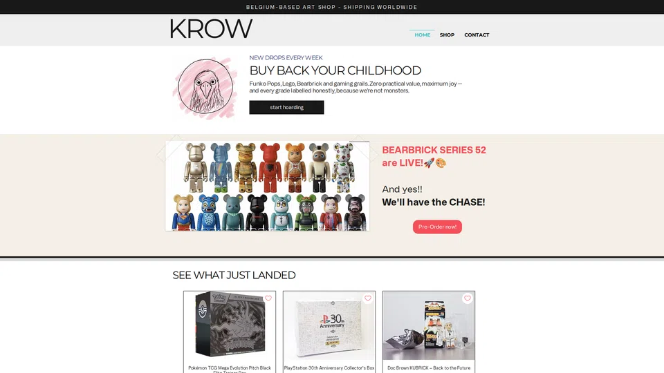 Homepage snapshot at launch