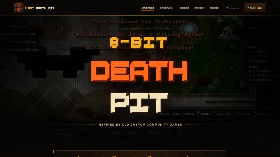 Homepage snapshot at launch