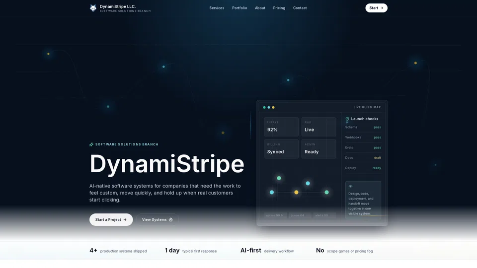 Homepage snapshot at launch