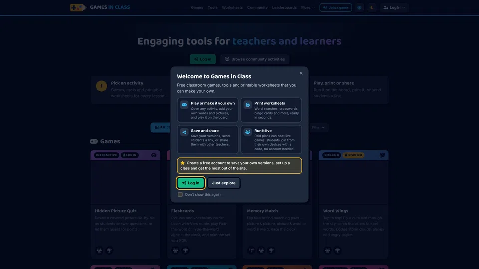 Homepage snapshot at launch