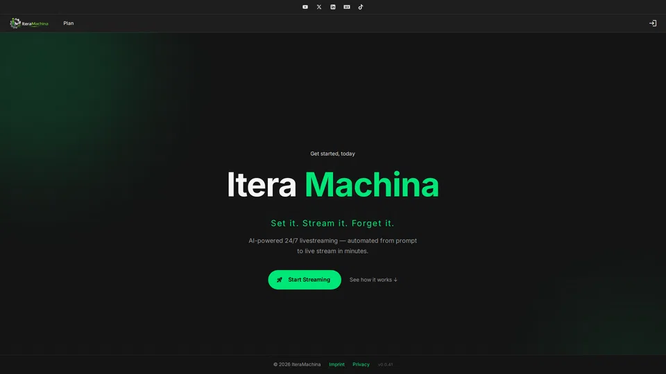 Homepage snapshot at launch
