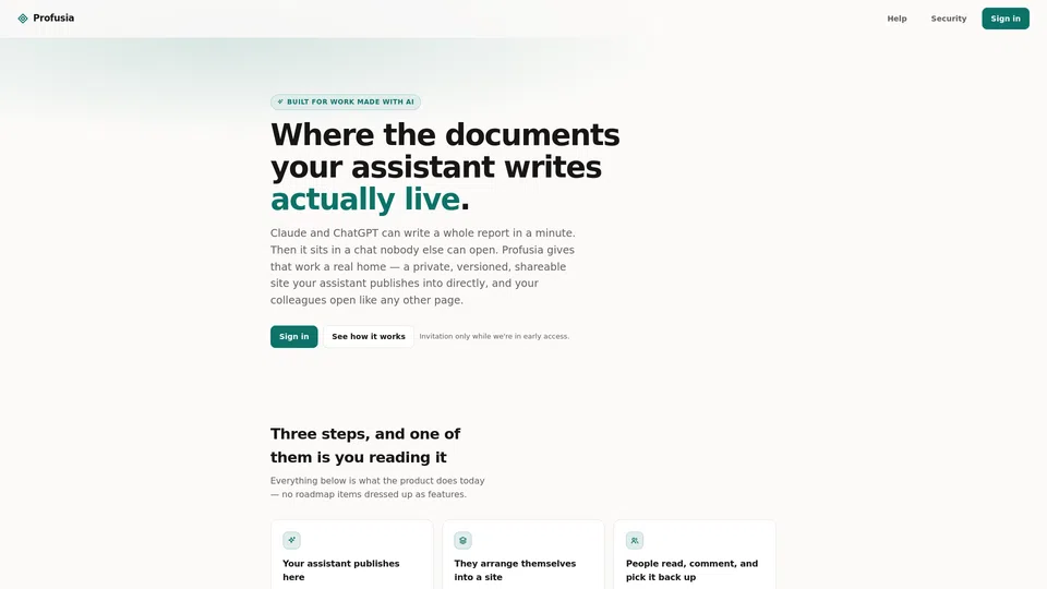 Homepage snapshot at launch