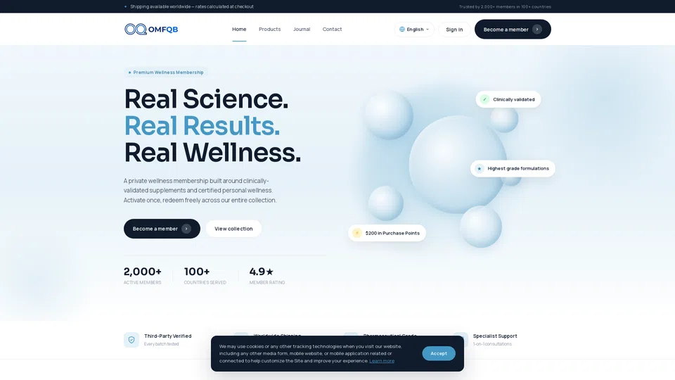 Homepage snapshot at launch