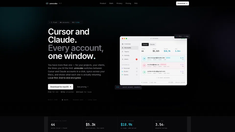 Homepage snapshot at launch