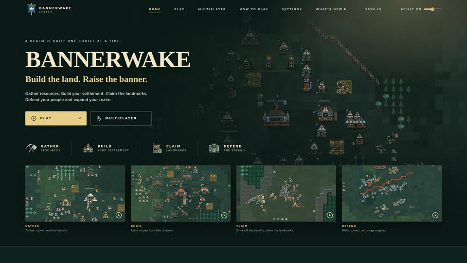 Homepage snapshot at launch