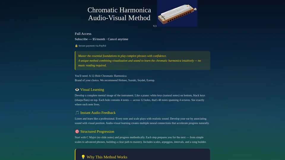 Homepage snapshot at launch