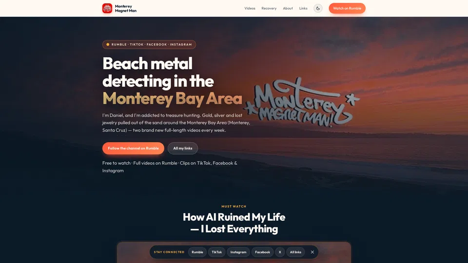 Homepage snapshot at launch
