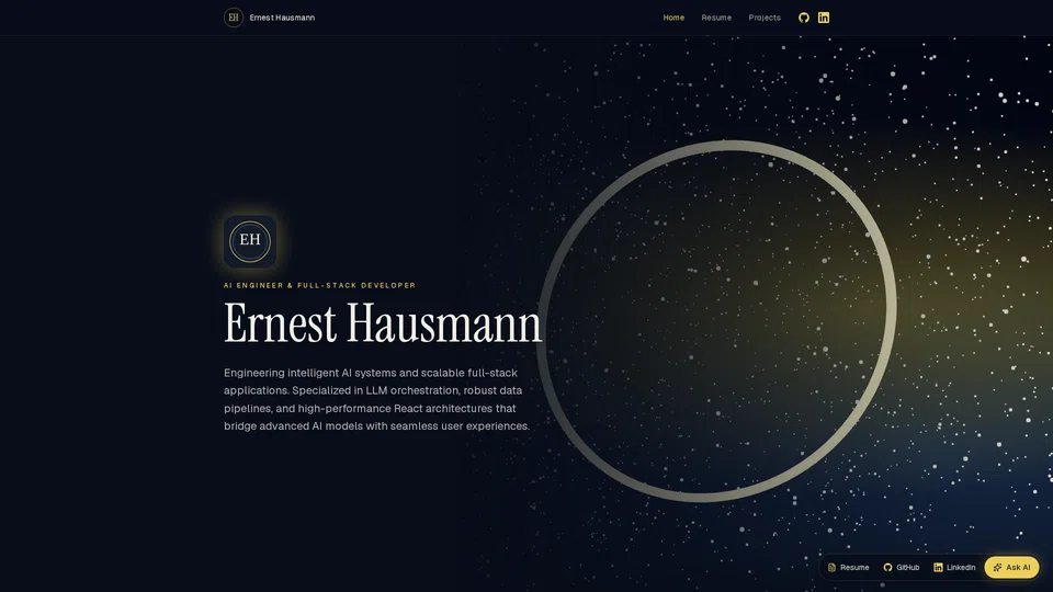 Homepage snapshot at launch