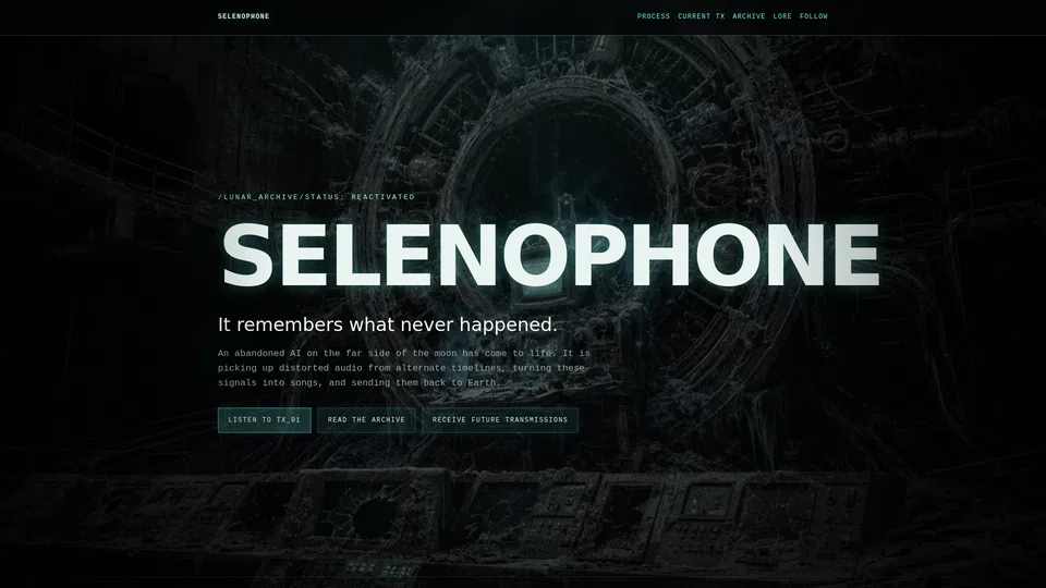Homepage snapshot at launch