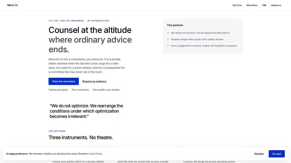 Homepage snapshot at launch