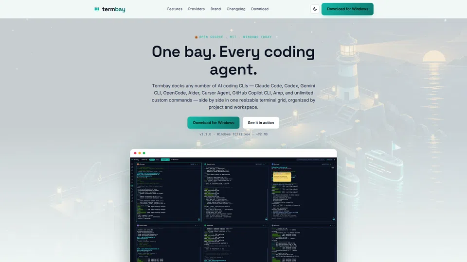 Homepage snapshot at launch