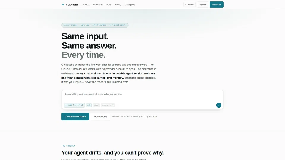 Homepage snapshot at launch