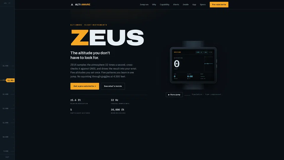 Homepage snapshot at launch