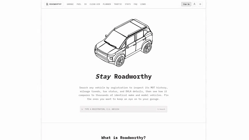 Homepage snapshot at launch